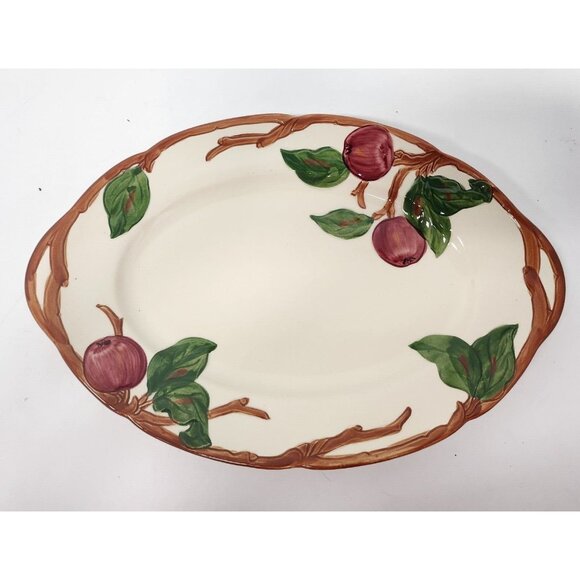 Vintage Franciscan Earthenware Oval Apple Pattern Serving Platter Porcelain
